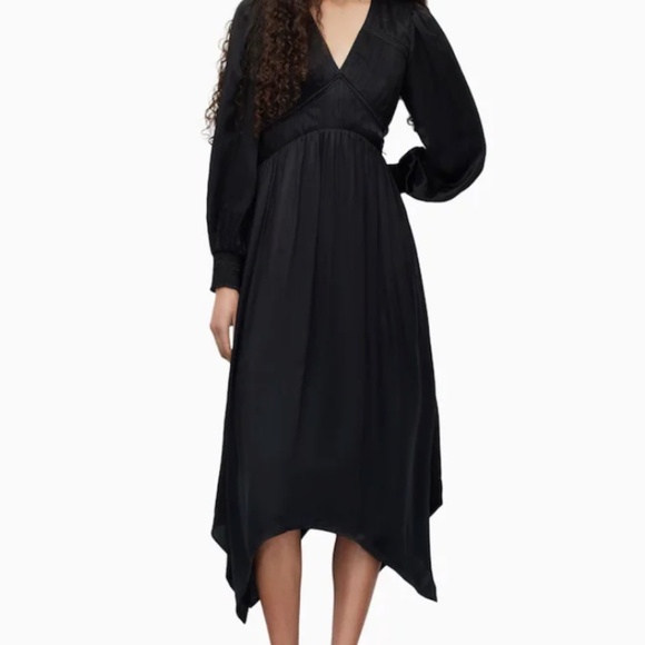 All Saints Black Estelle Dress Size 6 - Picture 2 of 4